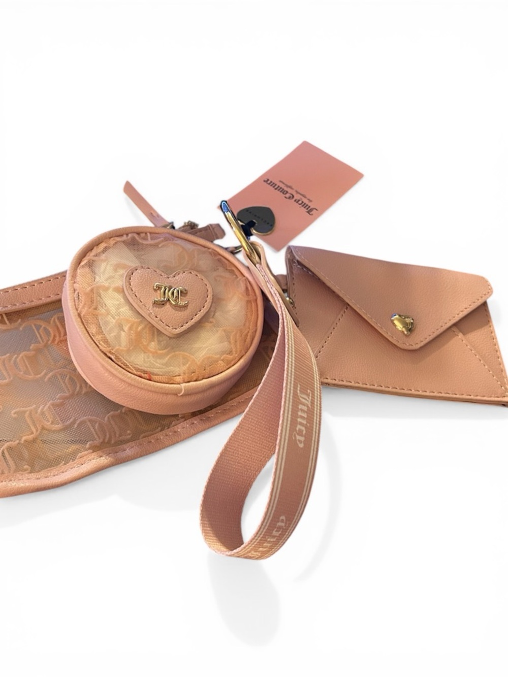 Juicy Couture light  Pink Wristlet Trio with Gold Accents